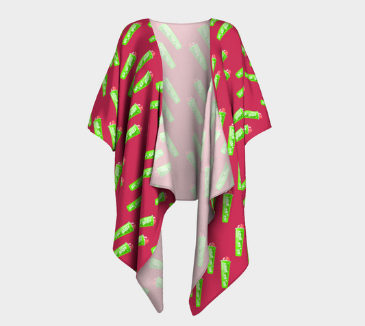 ice freeze pink pattern draped Kimono