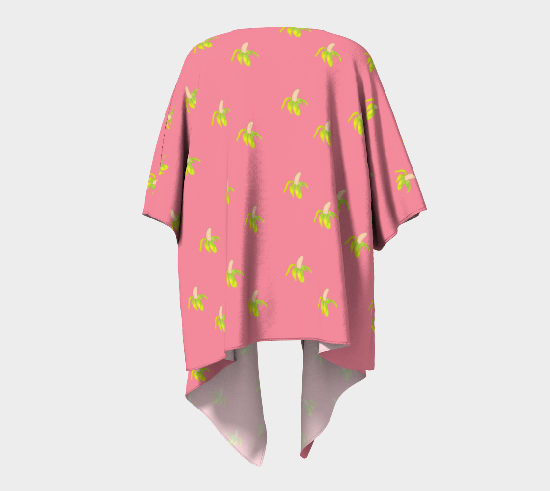 peeled banana on pink draped Kimono