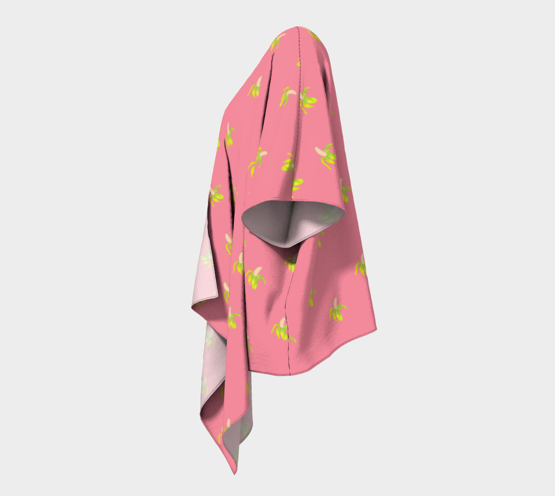 peeled banana on pink draped Kimono