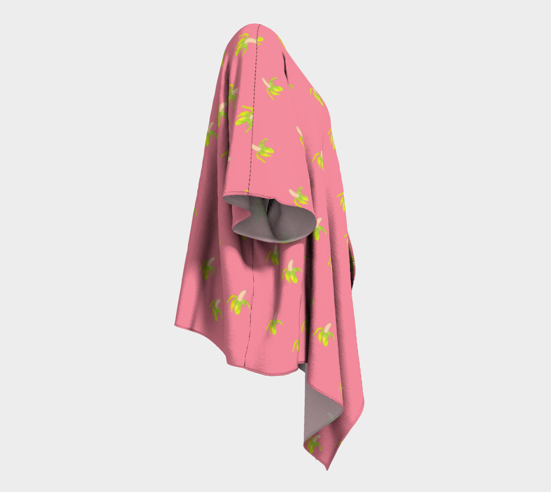 peeled banana on pink draped Kimono