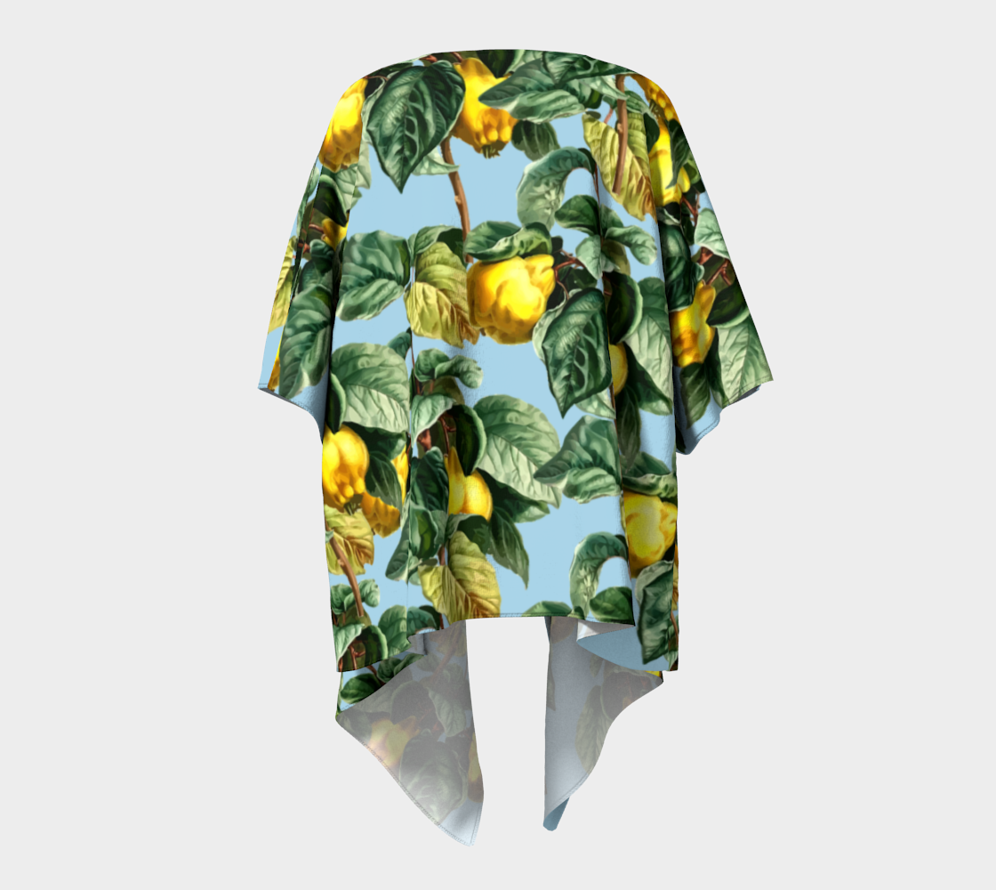 fruit branches blue draped Kimono