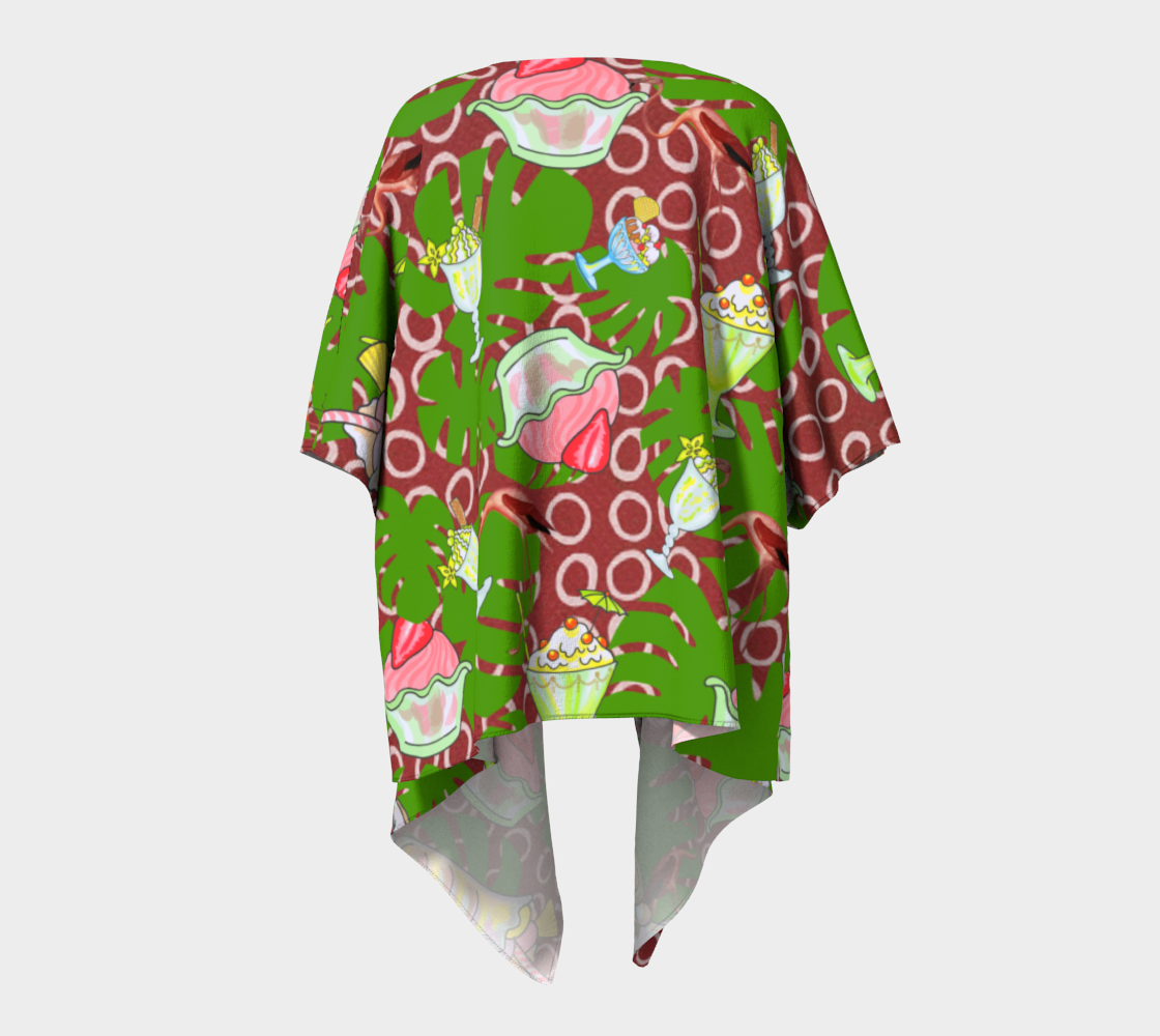 ice cream tropical pattern draped Kimono