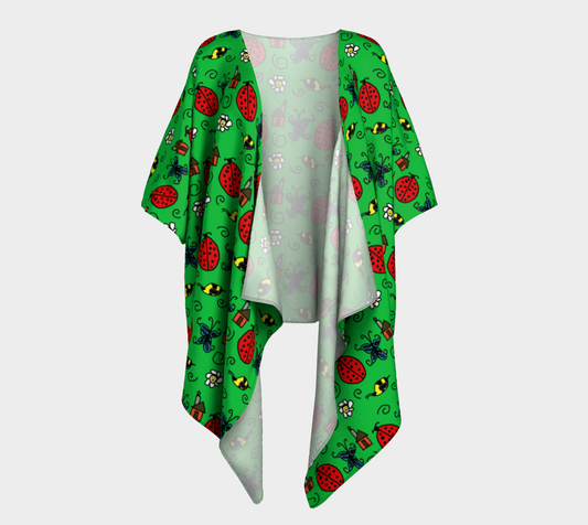 bugs pattern draped Kimono