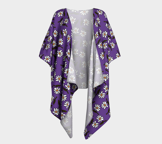 daisy purple draped Kimono