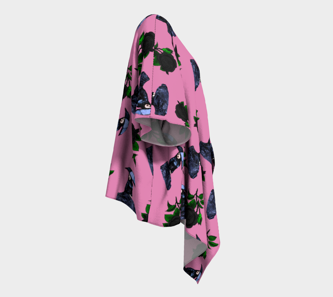 gothic girl rose light pink pattern draped Kimono