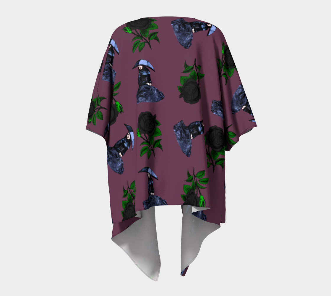 gothic girl rose mauve pattern draped Kimono