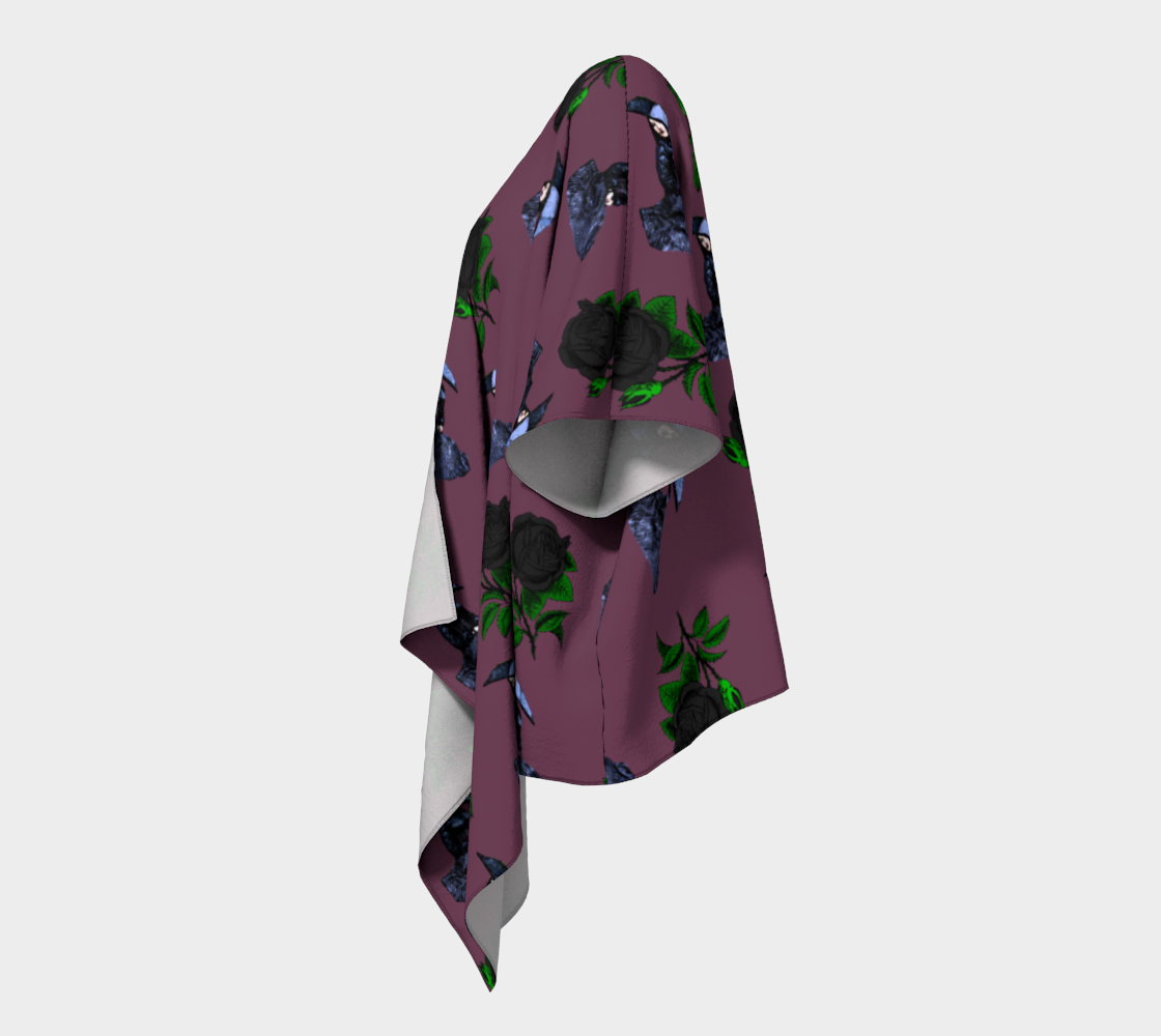 gothic girl rose mauve pattern draped Kimono