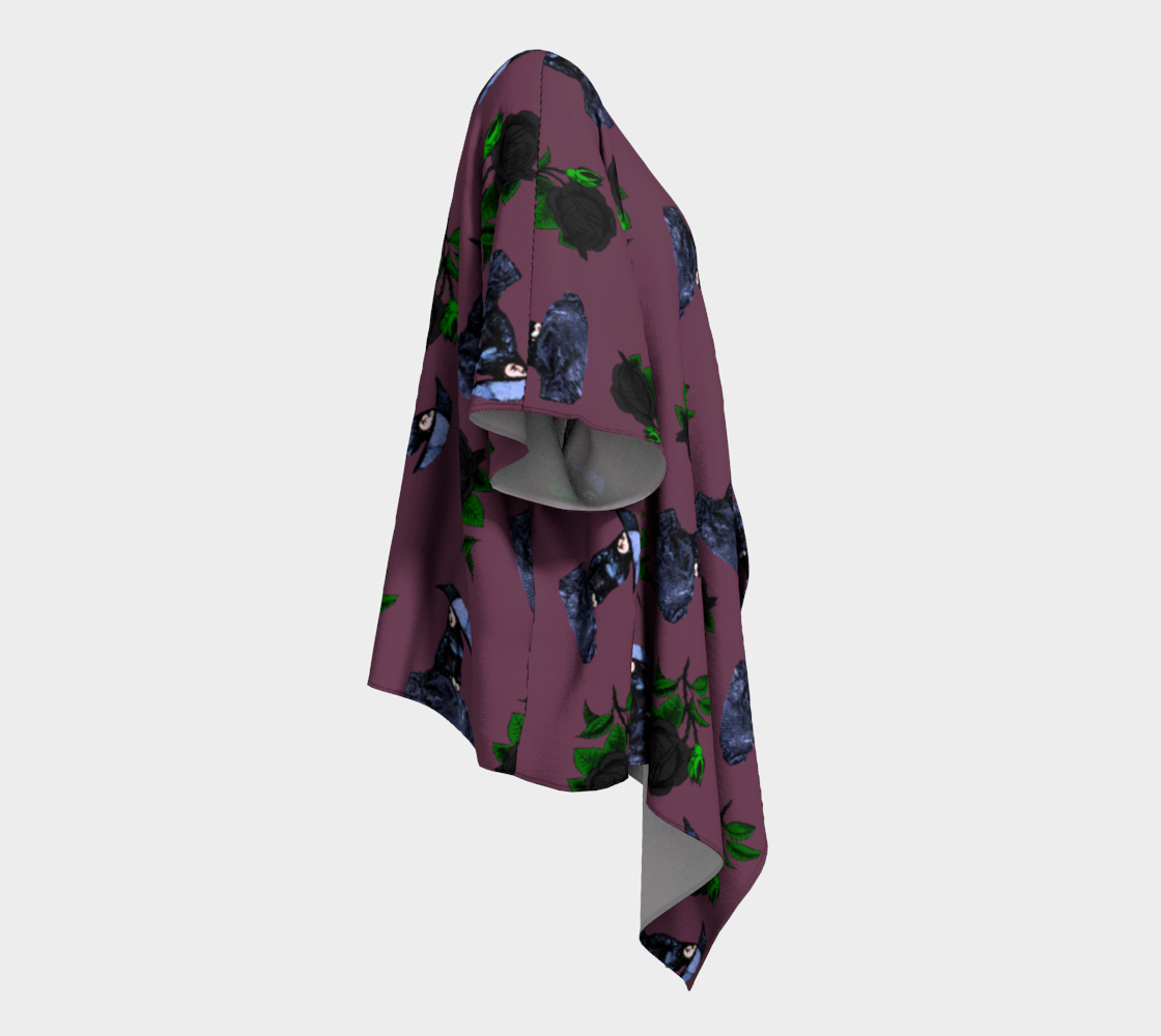 gothic girl rose mauve pattern draped Kimono