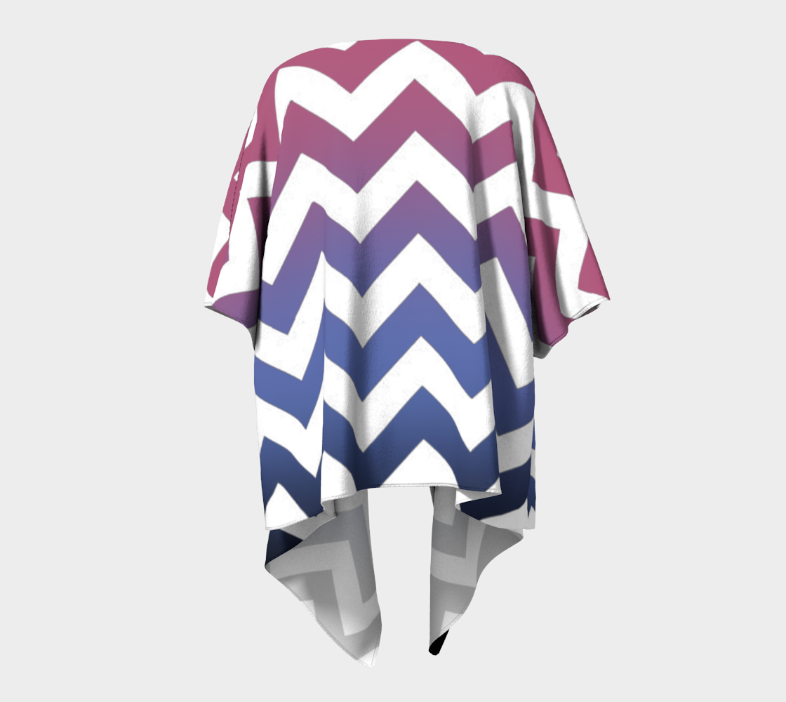 pink blue black ombre chevron draped Kimono