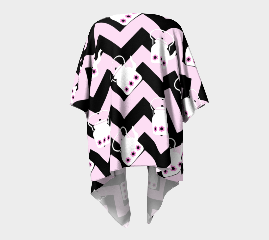 pink teapot chevron draped Kimono