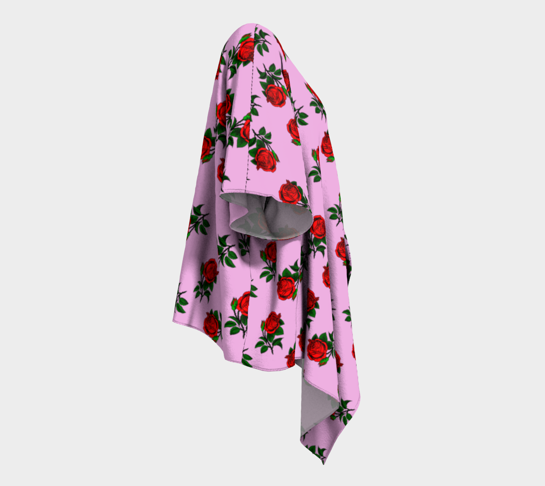 red roses pink draped Kimono