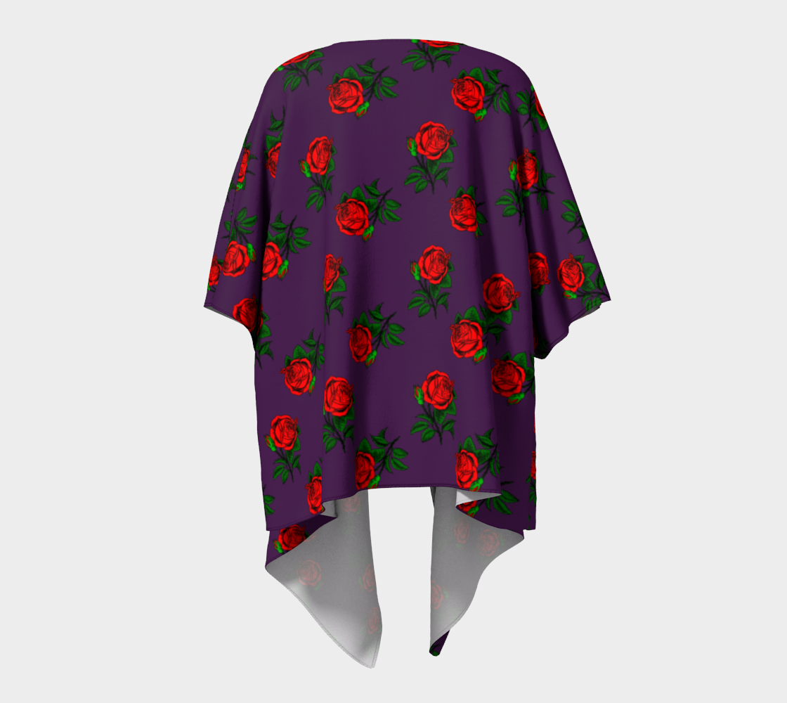 red roses purple draped Kimono