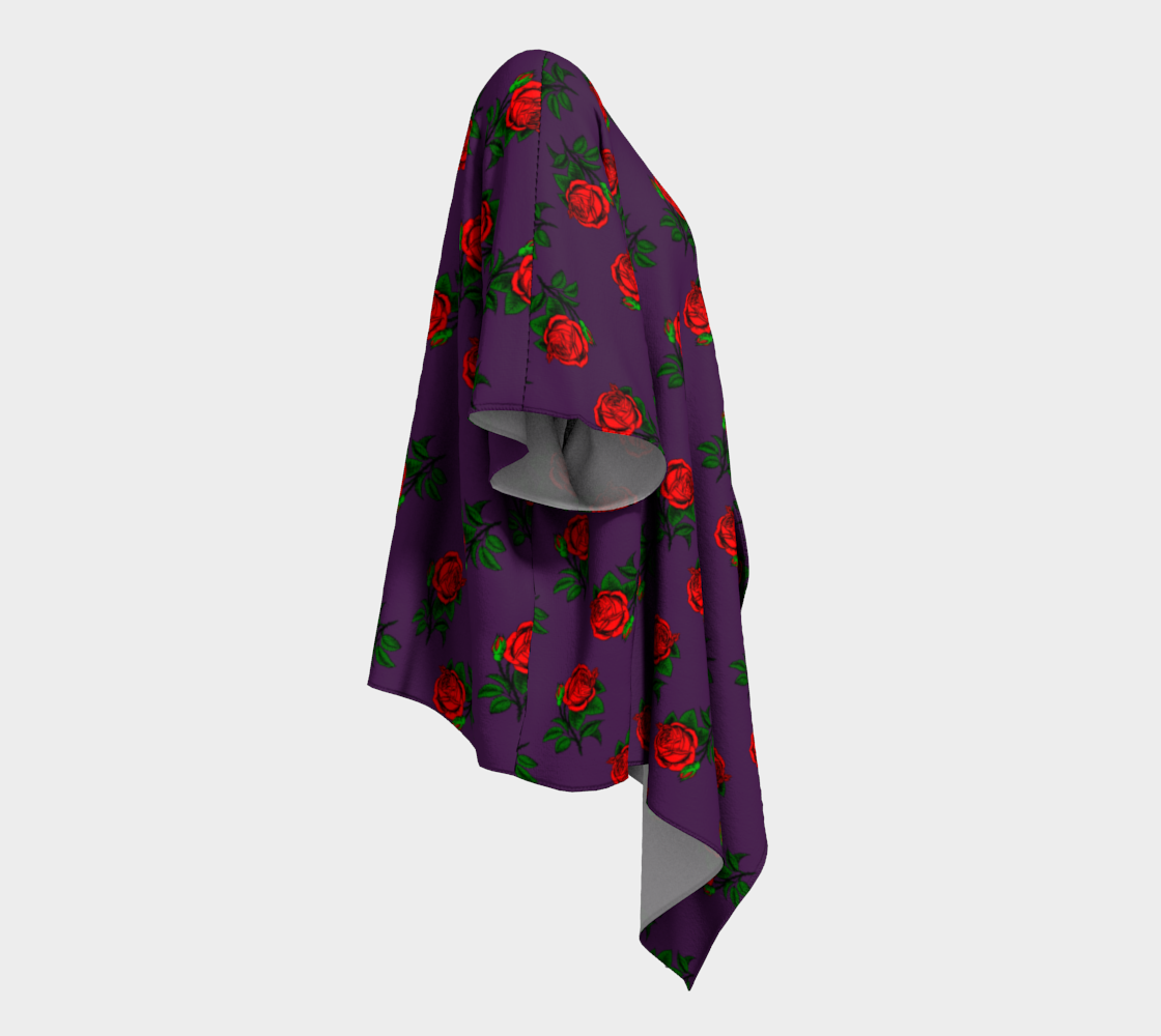 red roses purple draped Kimono