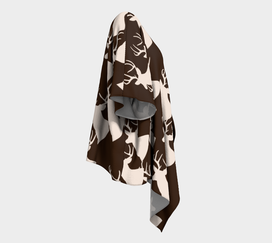 brown deer pattern draped Kimono