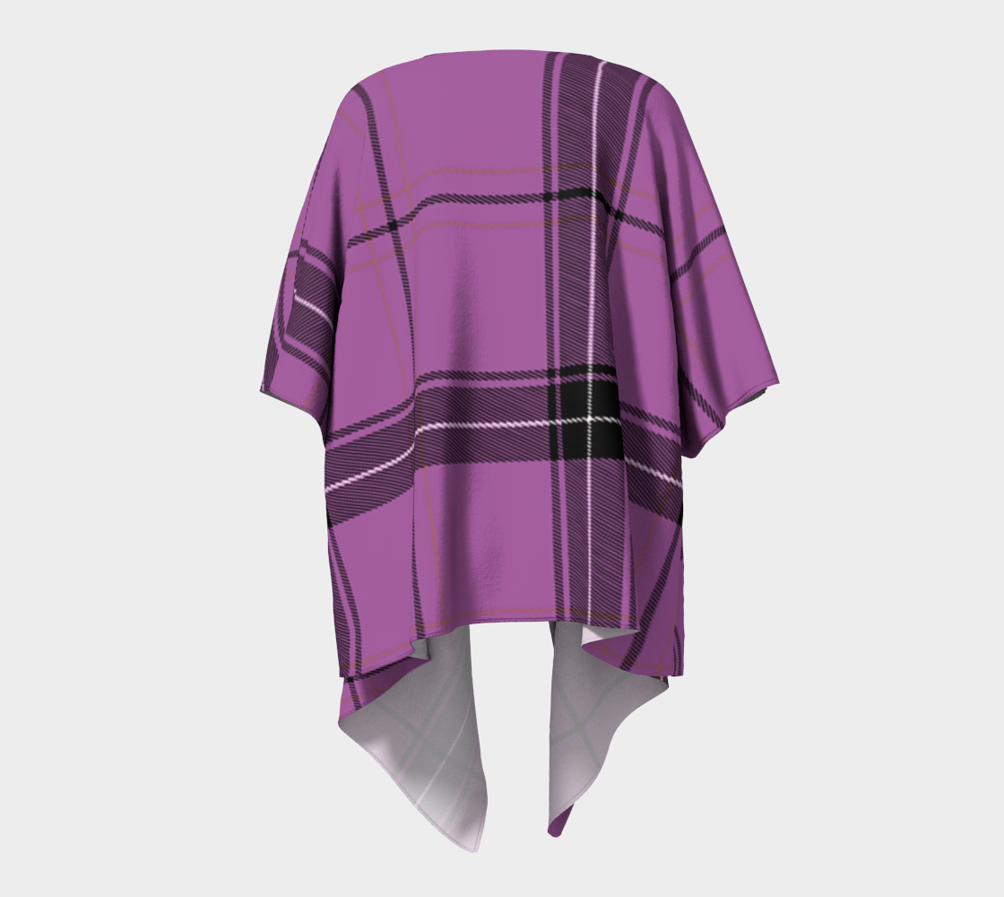 lilac plaid draped Kimono