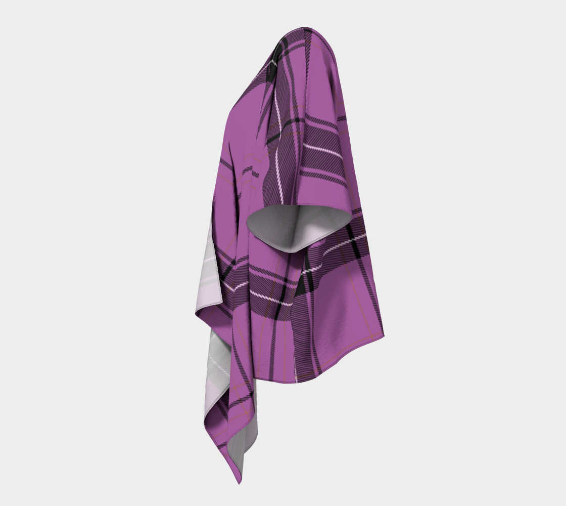 lilac plaid draped Kimono