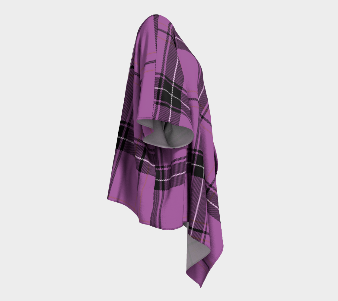 lilac plaid draped Kimono