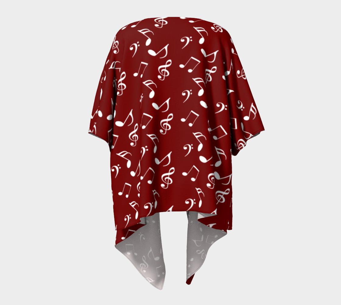 burgundy music draped Kimono