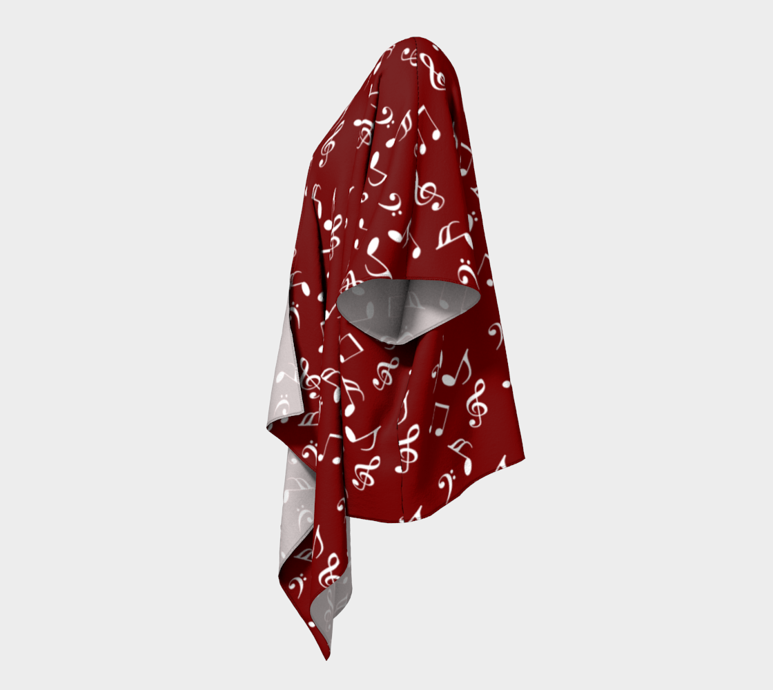 burgundy music draped Kimono