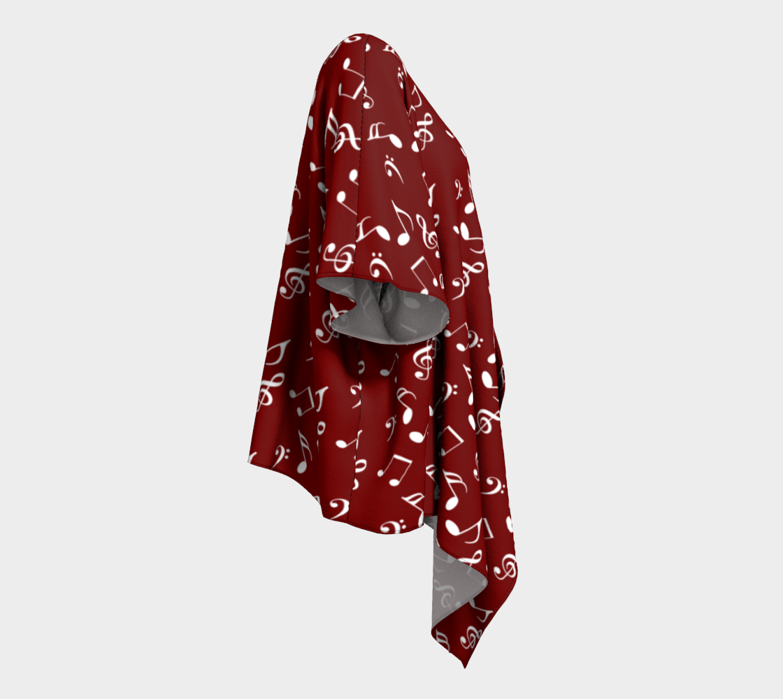 burgundy music draped Kimono