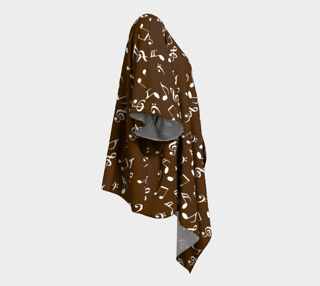 brown music draped Kimono