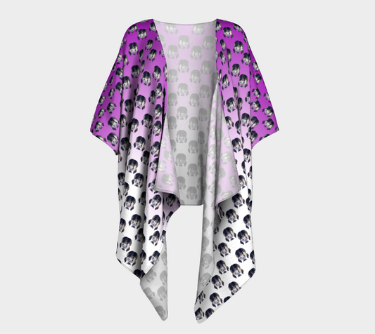 forest girl gradient purple draped Kimono