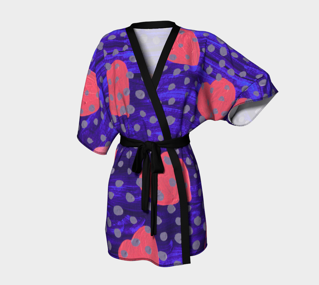 underwater pink hearts Kimono