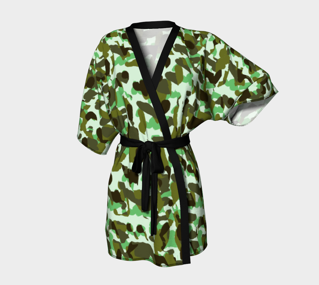 brownish green camo Kimono