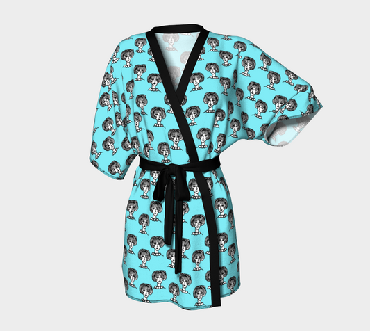 20s girl blue Kimono