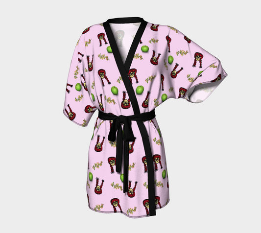 school girl pattern pink Kimono