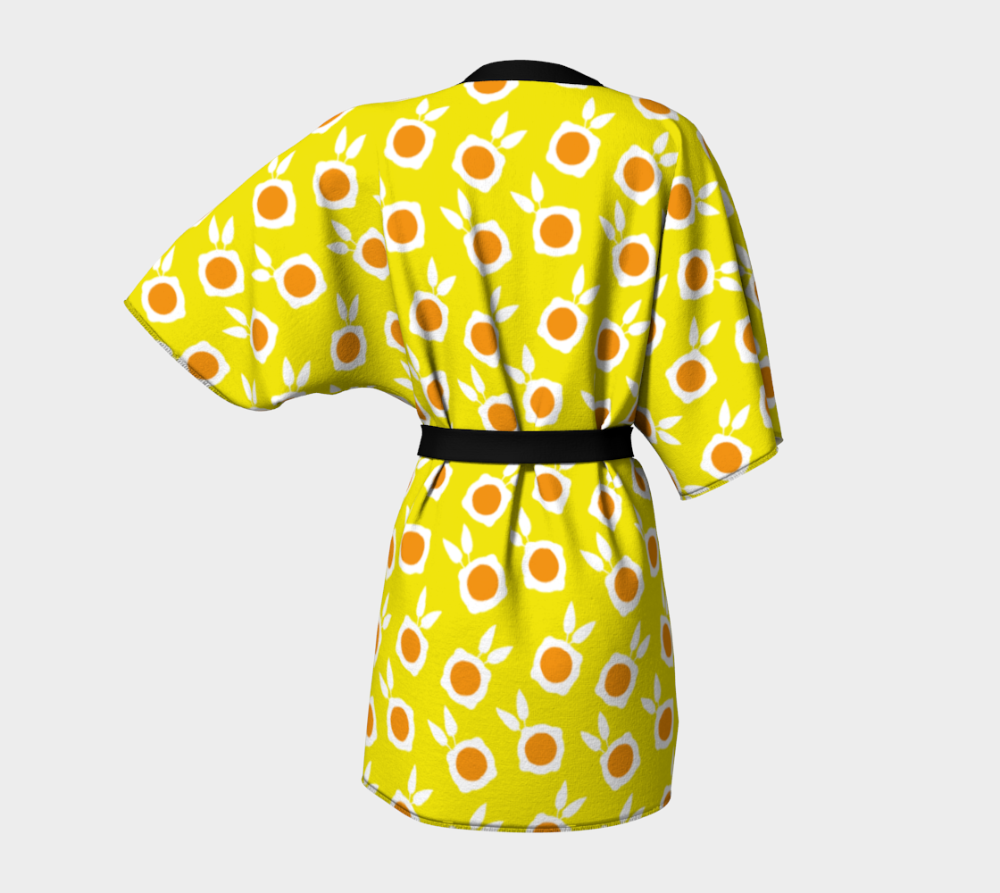 square flowers yellow Kimono