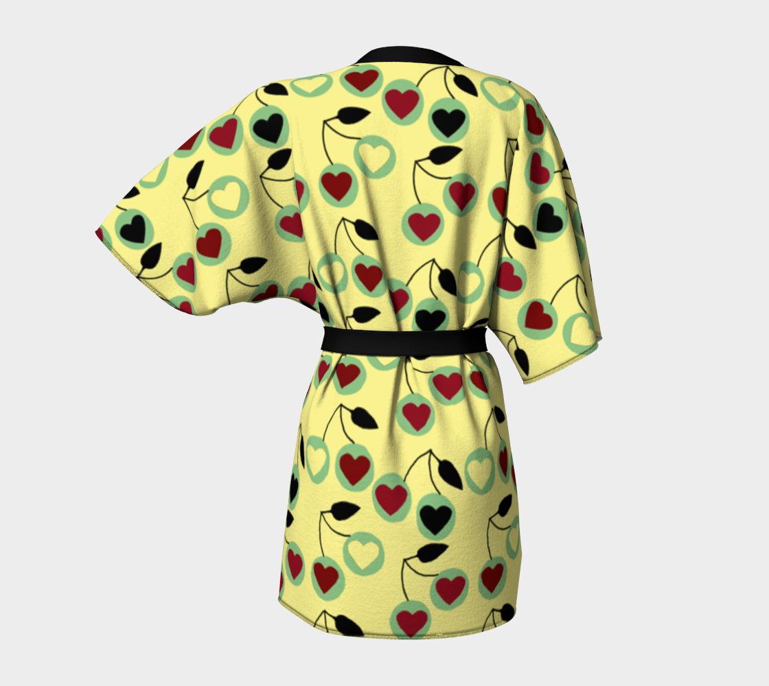 yellow heart cherries Kimono