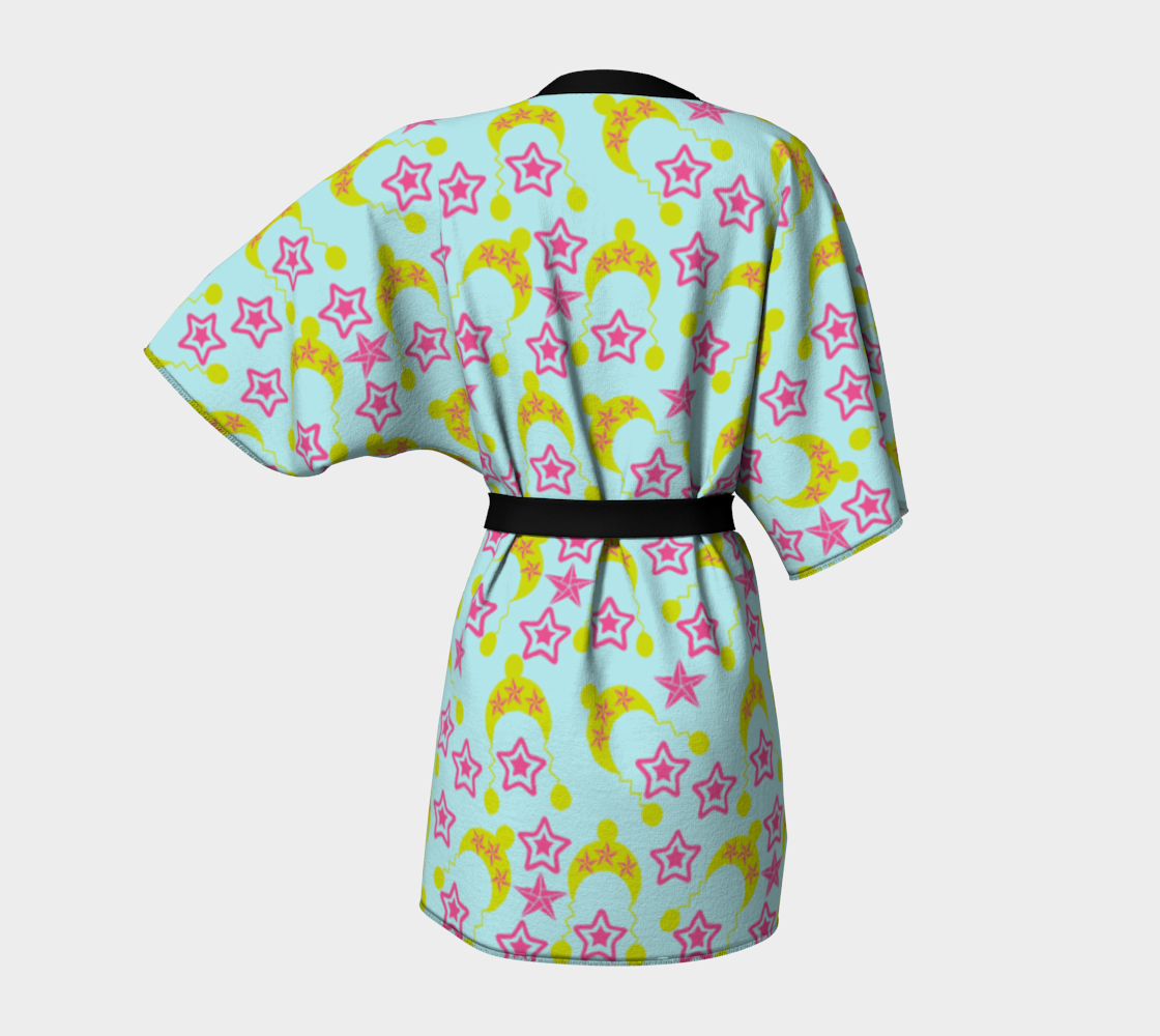 blue star yellow hats Kimono