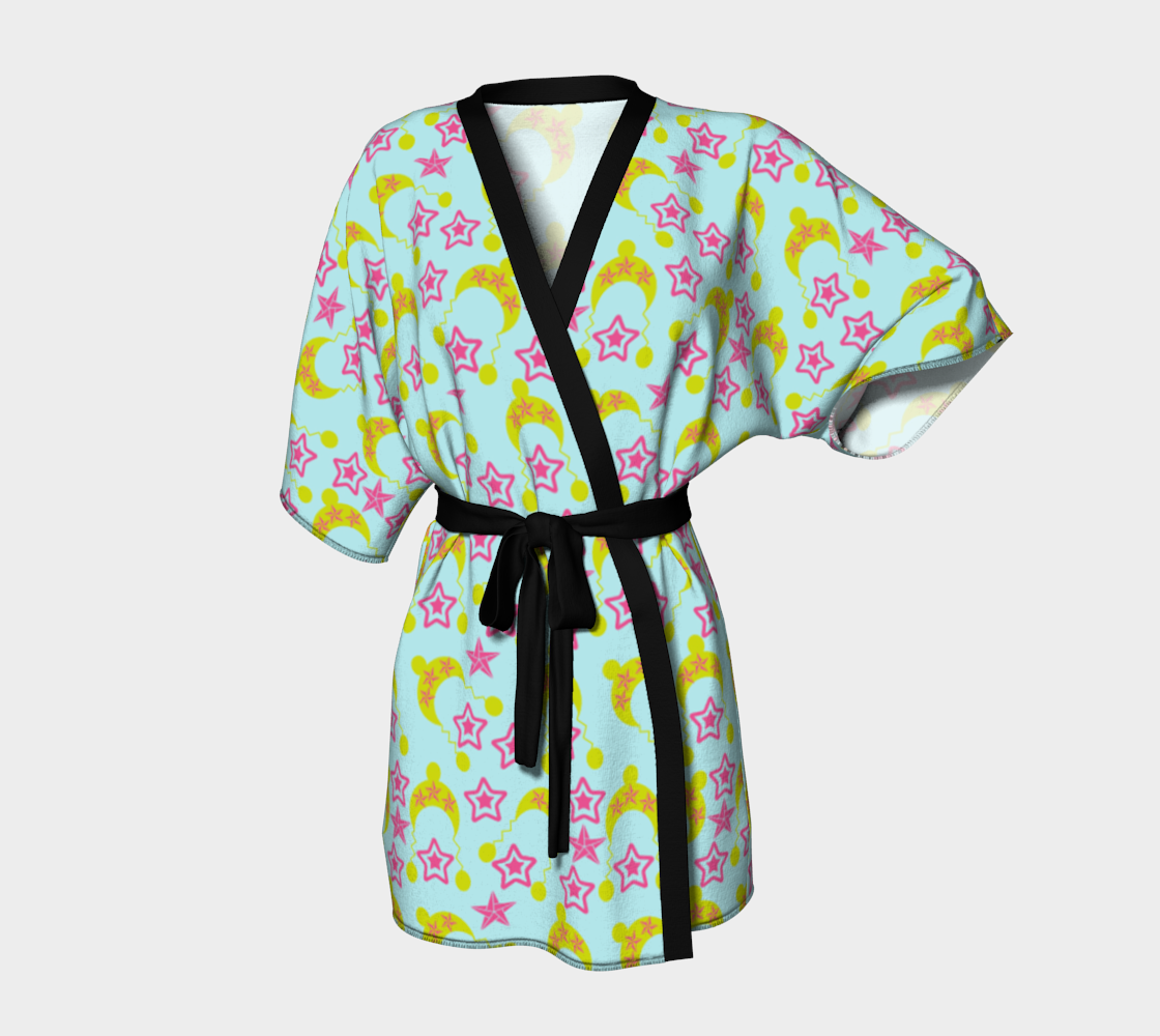 blue star yellow hats Kimono