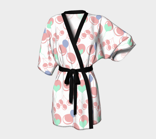 bubblegum cherry white Kimono