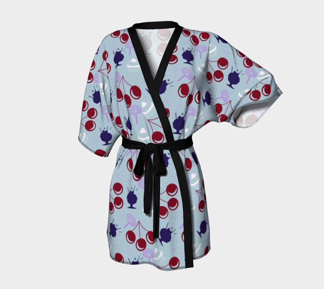 sky cherry Kimono