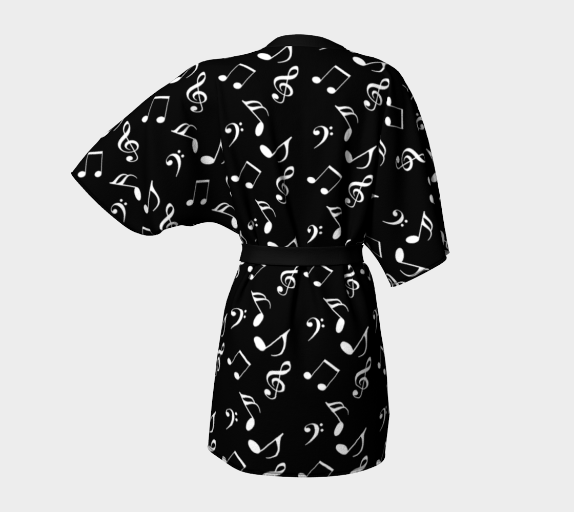 black music notes Kimono