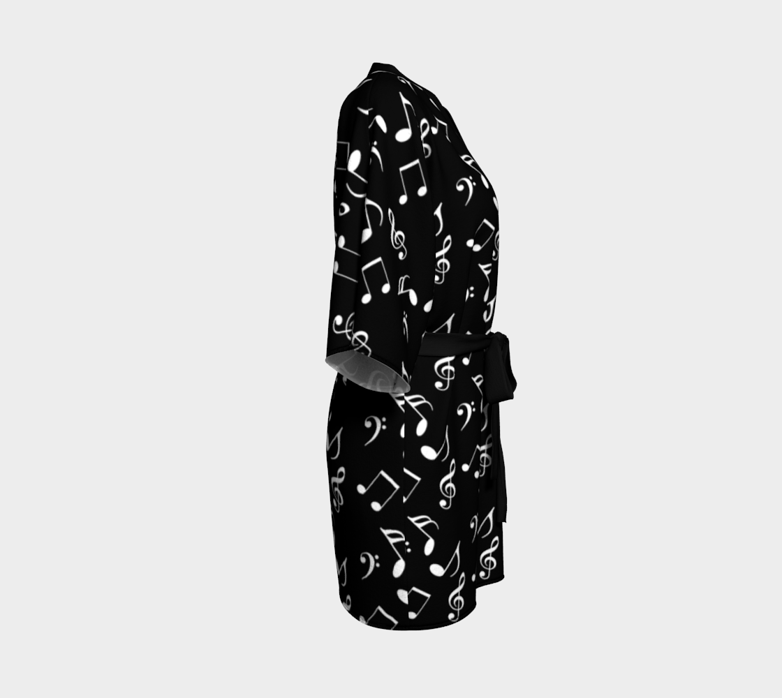 black music notes Kimono