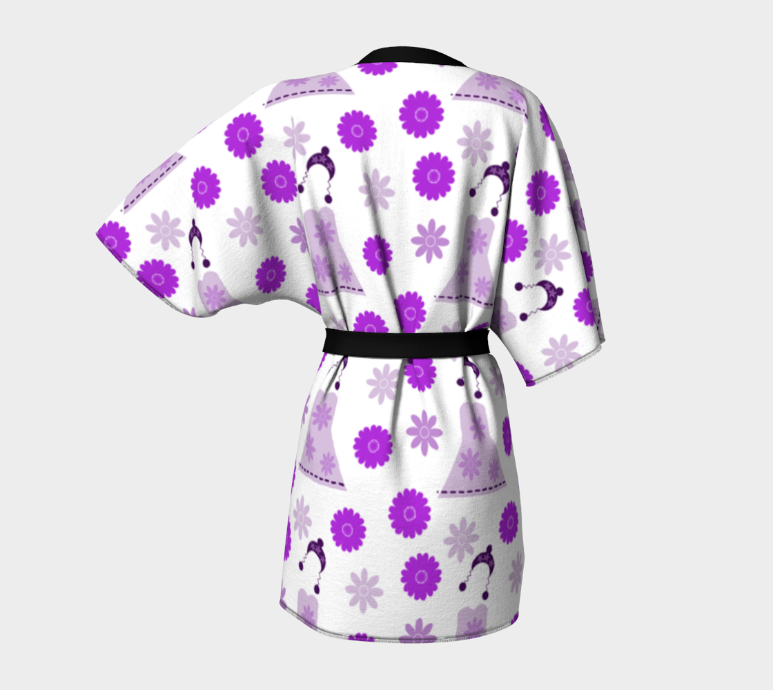 lilac dress on white Kimono