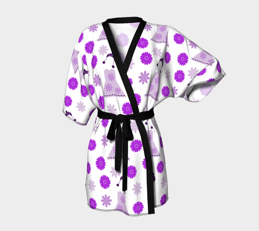 lilac dress on white Kimono