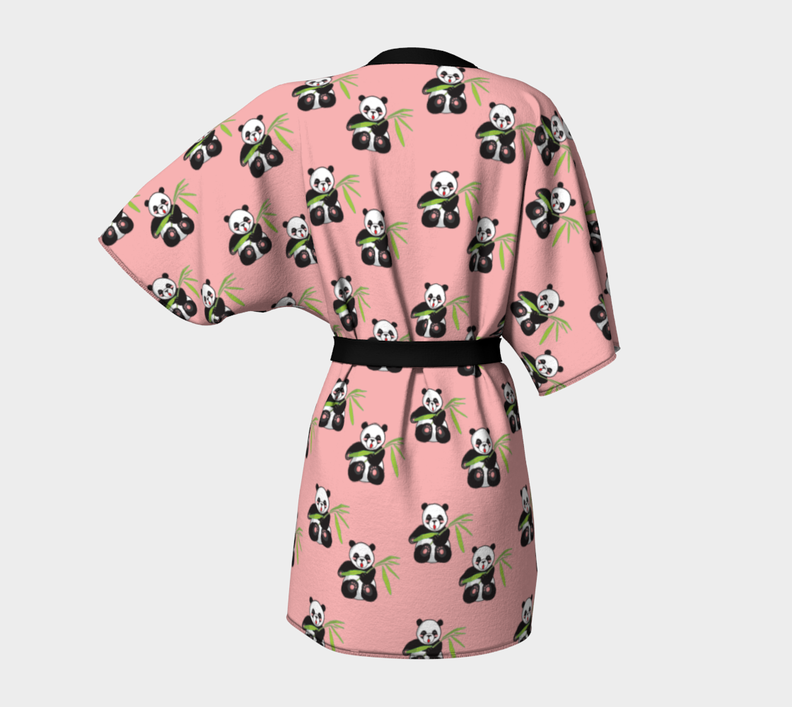 panda with bamboo pink Kimono