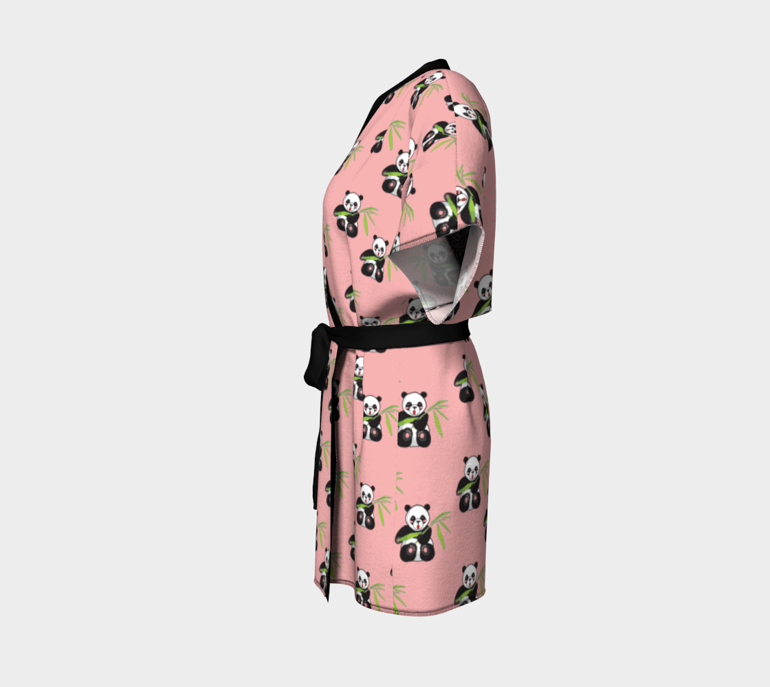 panda with bamboo pink Kimono