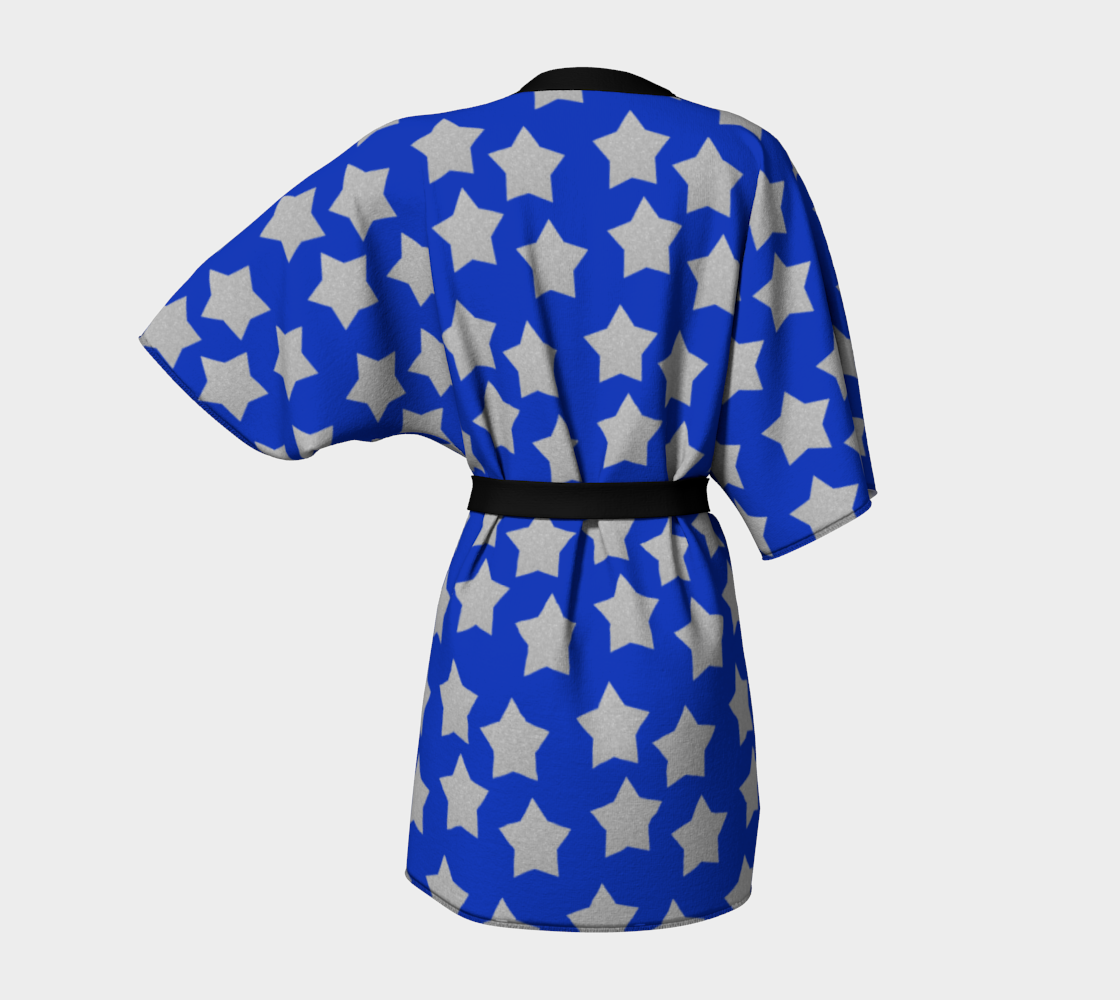 silver stars royal blue Kimono