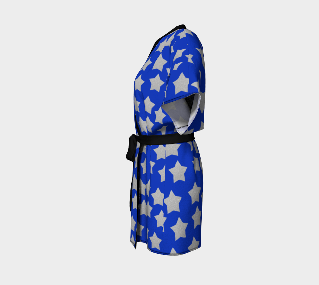 silver stars royal blue Kimono