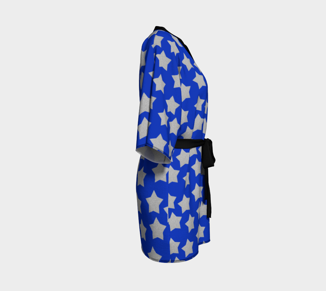 silver stars royal blue Kimono