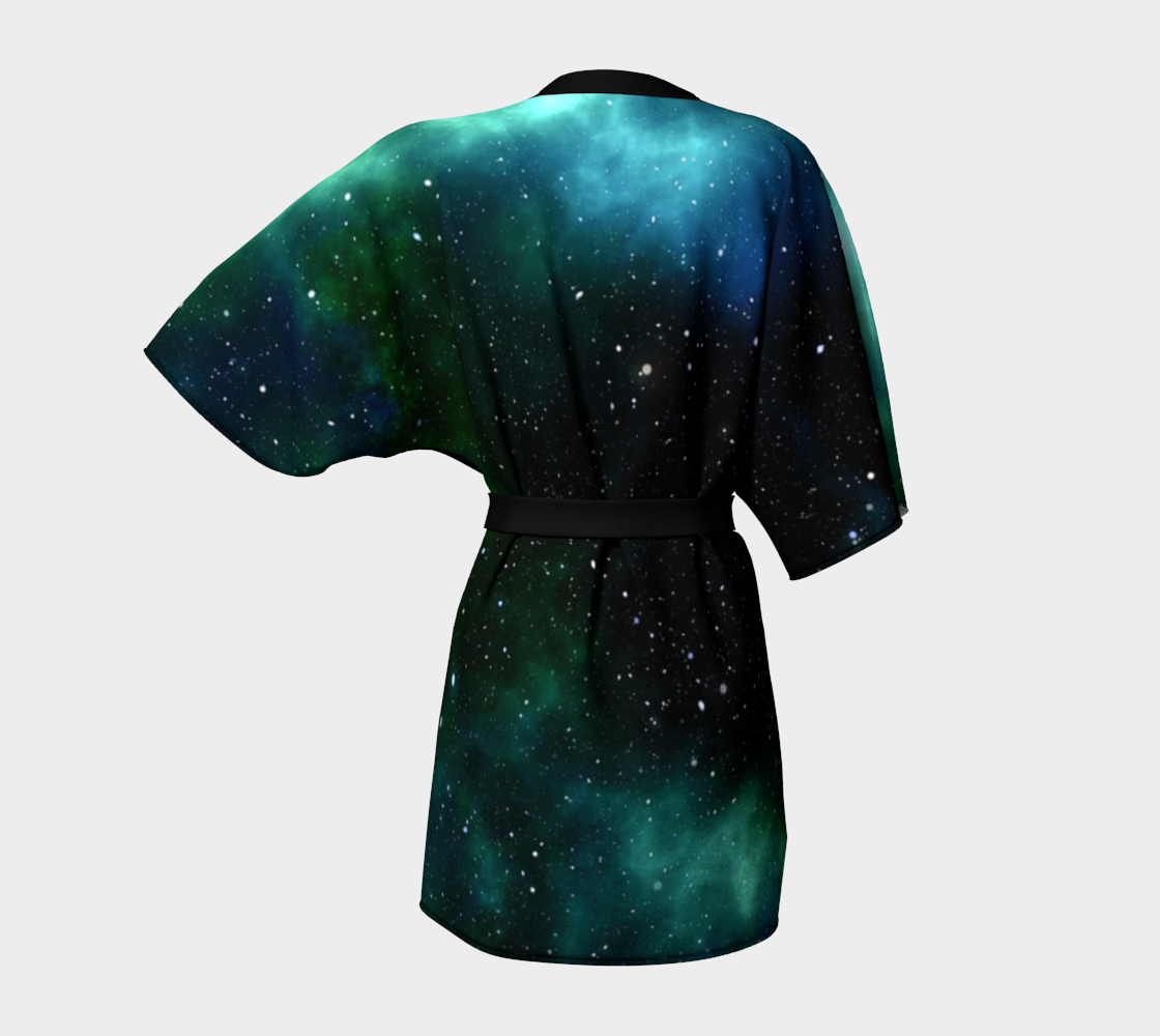 galaxy sky blue green Kimono