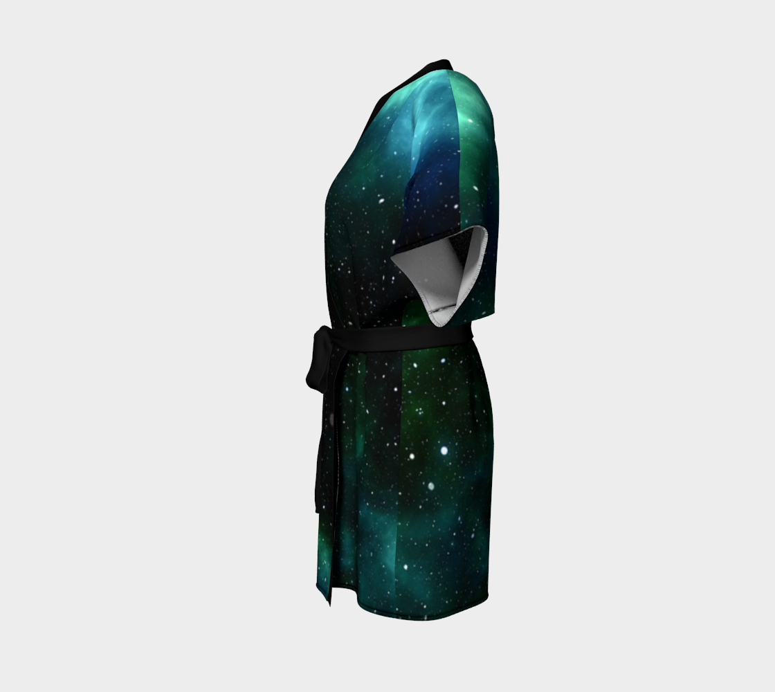 galaxy sky blue green Kimono