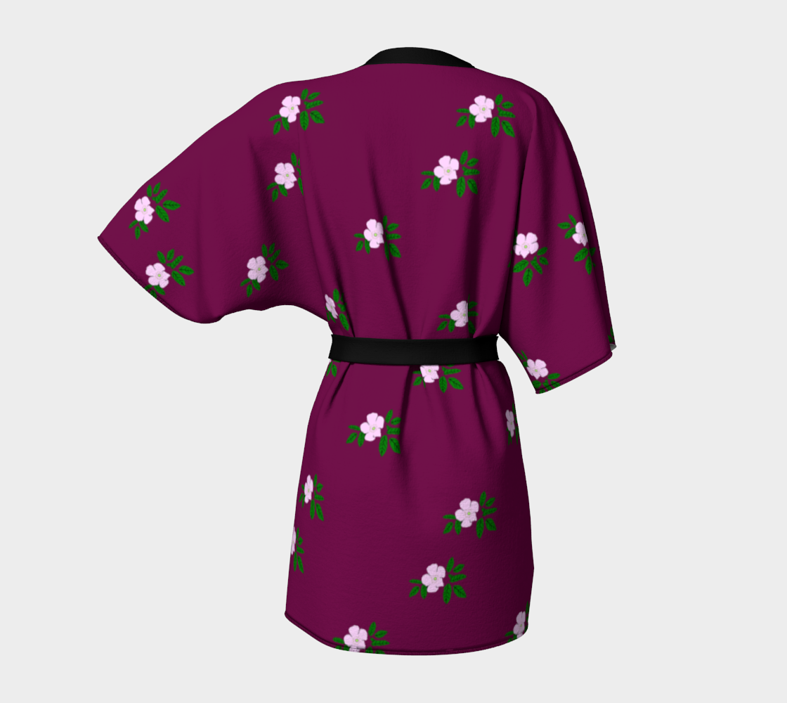 pink flowers magenta big Kimono