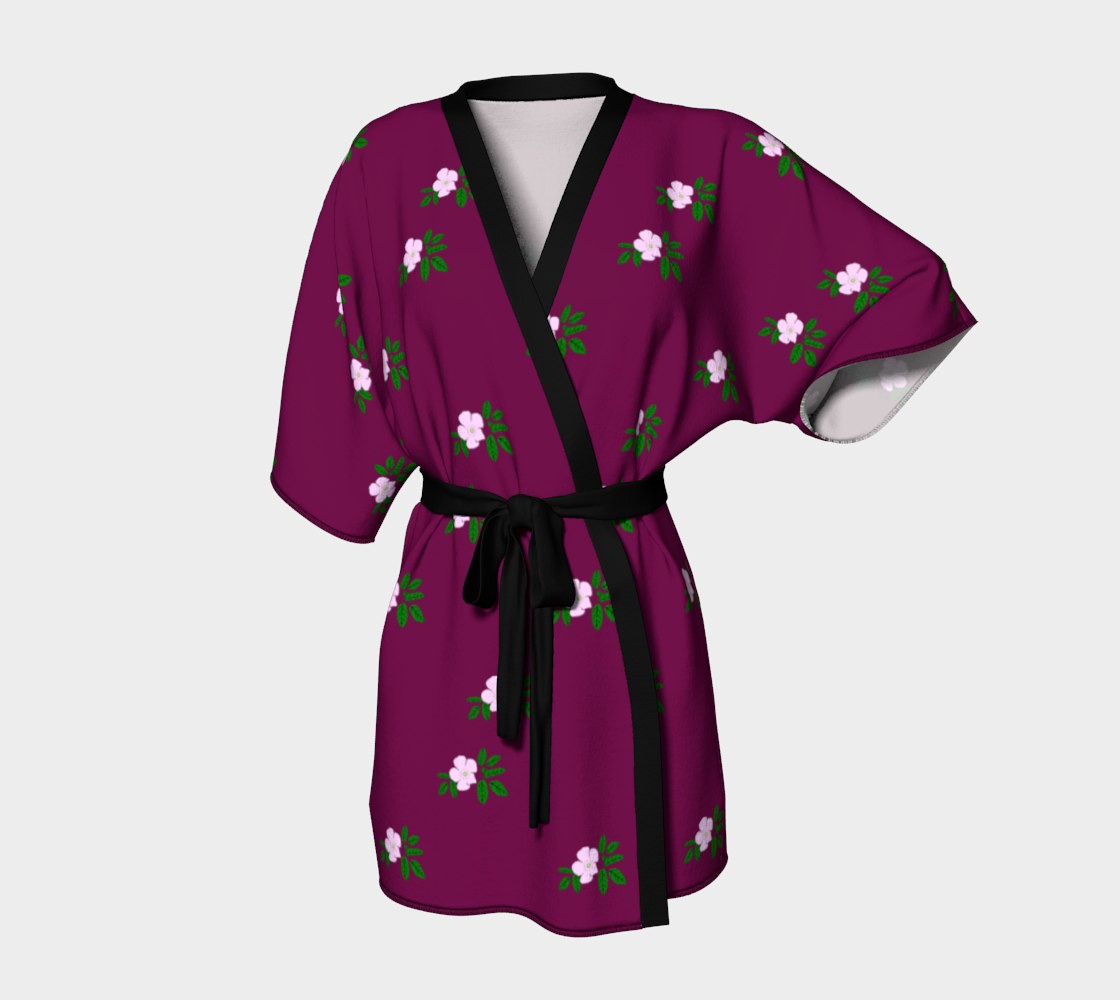 pink flowers magenta big Kimono