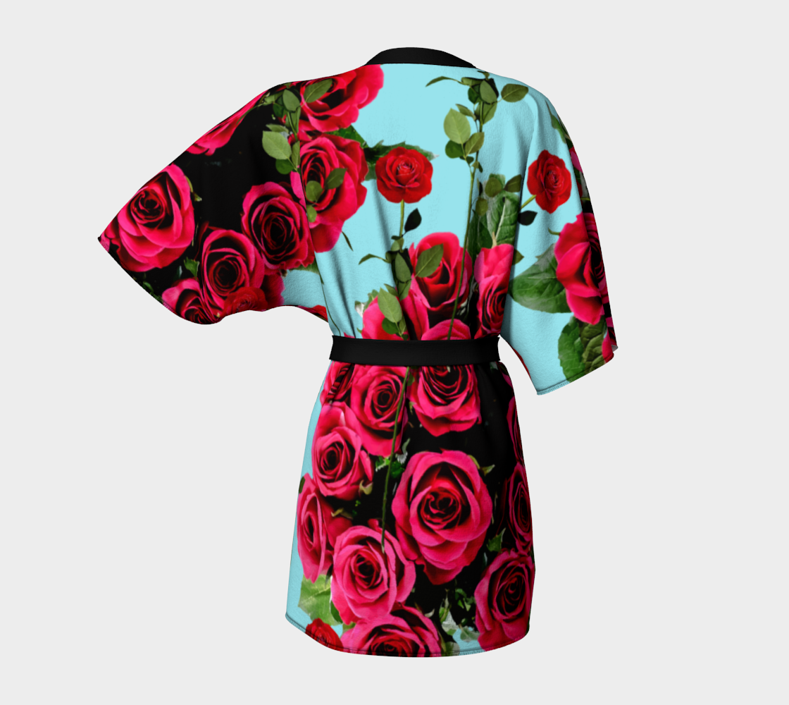 roses blue Kimono